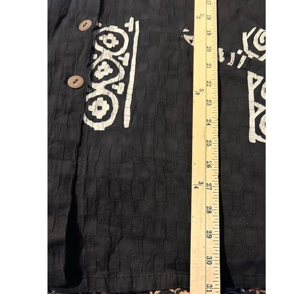 Vintage Asiacraft Button Up Lonngsleeve Handmade Shirt Black Indonesia Sz L - Picture 5 of 5